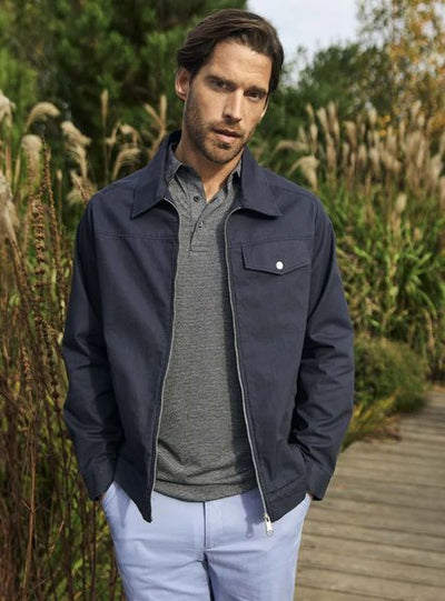 PERTH COTTON CASUAL SHORT JACKET 154-80661-NAVY