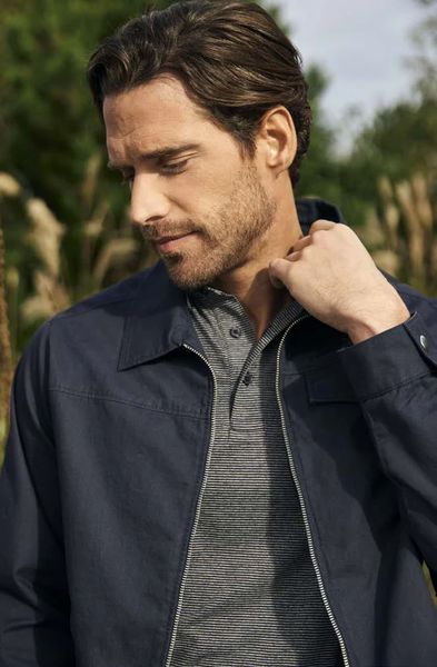 PERTH COTTON CASUAL SHORT JACKET 154-80661-NAVY