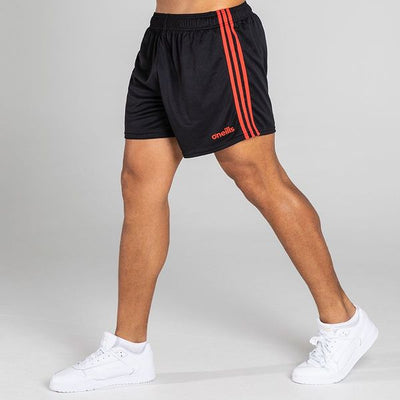 MOURNE SHORTS-BLACK RED