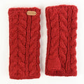 ERIN ARAN CABLE HANDWARMERS PK927-RED