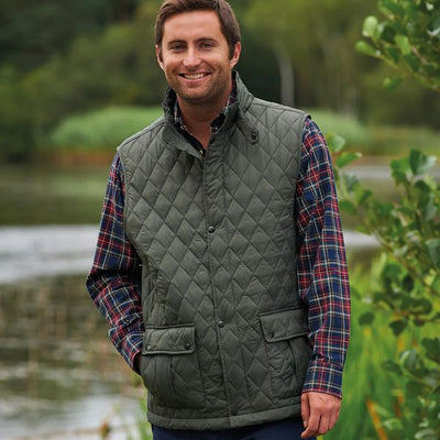 ASHBY QUILTED GILLET-GREEN