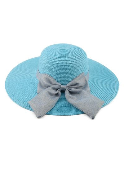 CAPELINE RIBBON STRAW HAT 29279  PHANIE-BLUE