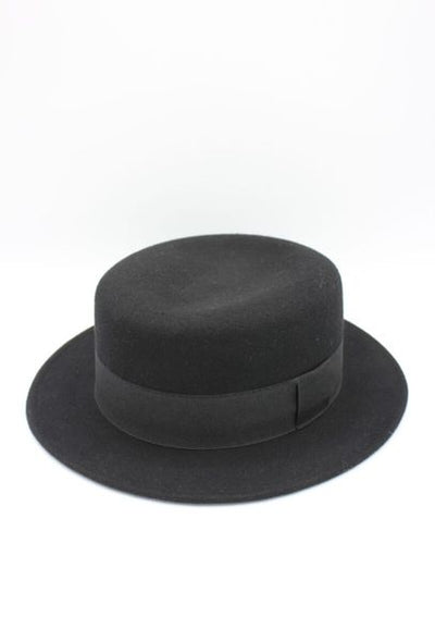 ITALIAN WOOL FELT HAT 30124-BLACK