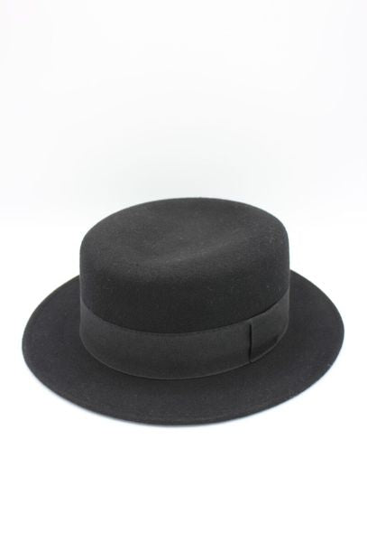 ITALIAN WOOL FELT HAT 30124-BLACK