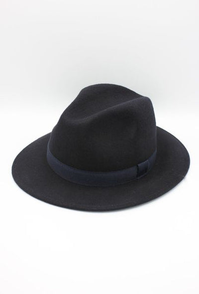 WOOL FEDORA RIBBON ART01 HOLO-NAVY