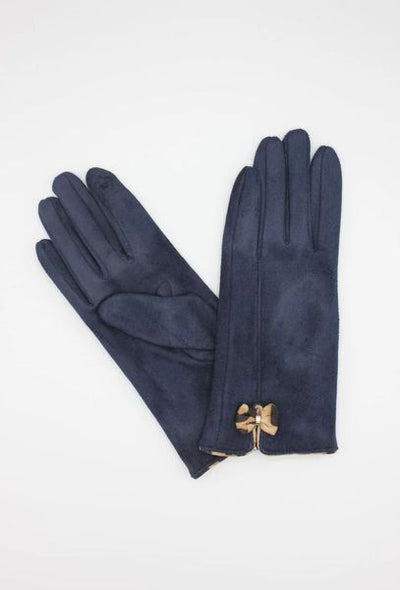 LADIES BOW GLOVES 1712-NAVY