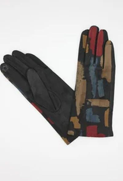 LADIES COLOUR BLOCK GLOVES 17106-BLACK