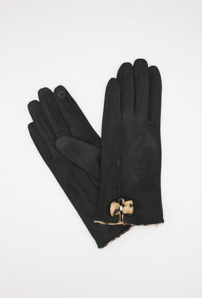 LADIES BOW GLOVES 1712-BLACK