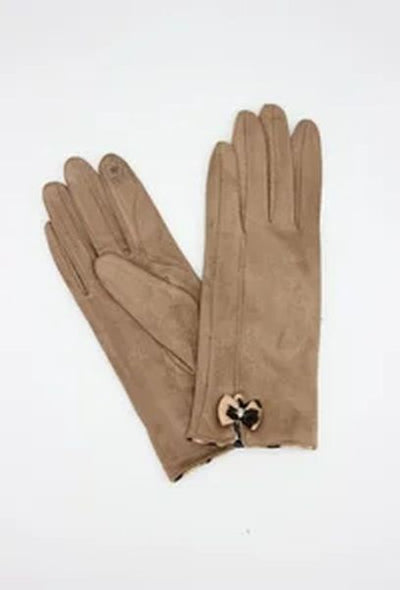 LADIES BOW GLOVES 1712-CAMEL