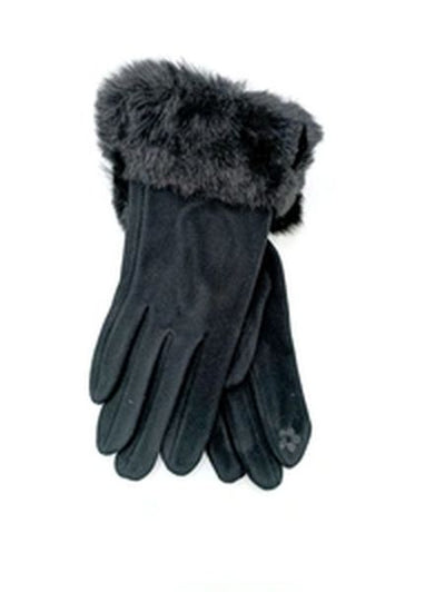 LADIES FUR GLOVE G-9527-BLACK