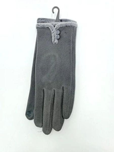 LADIES 2 BUTTON GLOVE G-9521-GREY