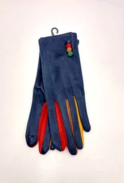 LADIES GLOVE CONTRAST FINGERS G-9526-NAVY
