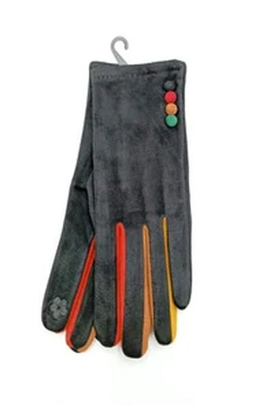 LADIES GLOVE CONTRAST FINGERS G-9526-BLACK