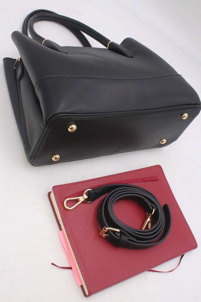 MED TEXTURED LEATHER EFFECT 6194-BLACK