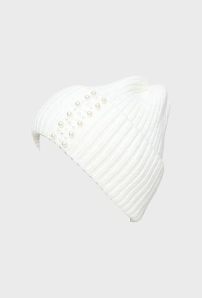 KNITTED HAT PEARL DETAIL CM-3790