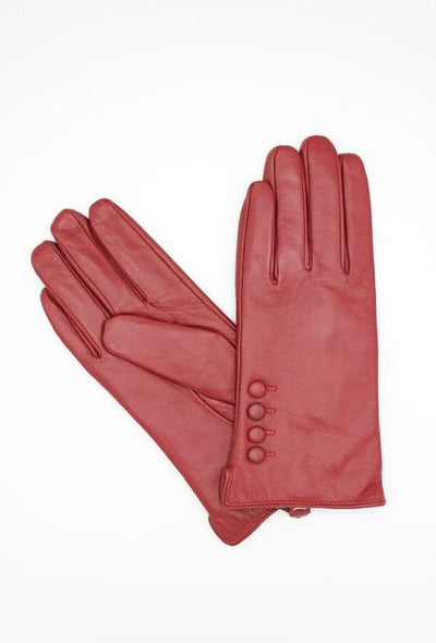 LADIES LEATHER GLOVES 17122-BURGANDY