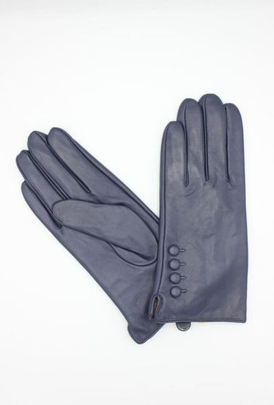 LADIES LEATHER GLOVES 17122-NAVY