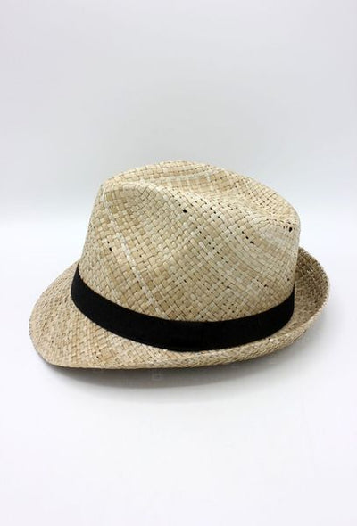 ITALIAN STRAW BLK RIBBON 14402 HOLO