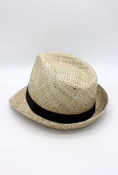 ITALIAN STRAW BLK RIBBON 14402 HOLO