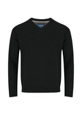 KESSLER PAUL V-NECK MERINO WOOL MIX -BLACK