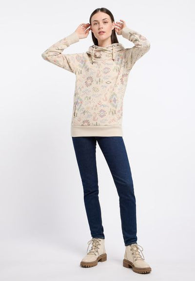 RAGWEAR  GRISELL PRINT HOODY 2421-30018-ECRU
