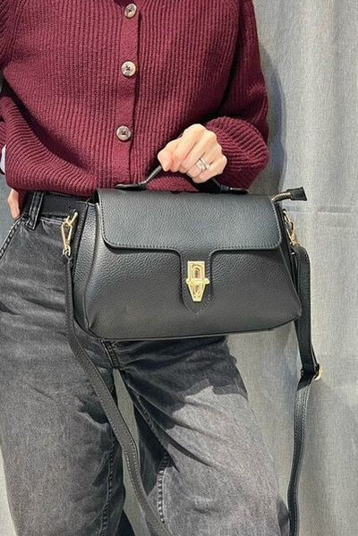 ITALIAN LEATHER HANDBAG CO20810-BLACK