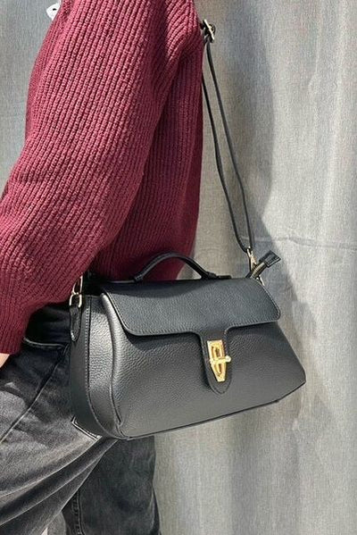 ITALIAN LEATHER HANDBAG CO20810-BLACK