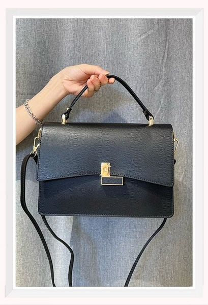 ITALIAN LEATHER HANDBAG CO2274-BLACK