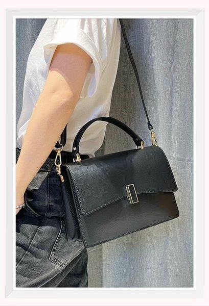 ITALIAN LEATHER HANDBAG CO2274-BLACK