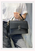 ITALIAN LEATHER HANDBAG CO2274-BLACK