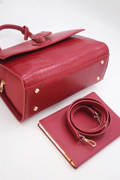 VINTAGE STYLE CROC EFFECT 5764-RED
