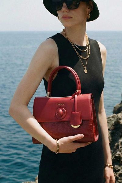 VINTAGE STYLE CROC EFFECT 5764-RED