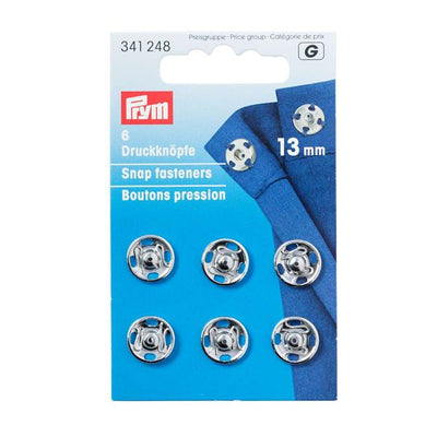 PRYM 13MM SNAP FASTENERS 341248-SILVER