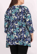 LADIES TUNIC TOP WITH ZIP NECK H5083 2WPARIS-MULTI  COLOR PLUS SIZE