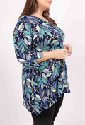 LADIES TUNIC TOP WITH ZIP NECK H5083 2WPARIS-MULTI  COLOR PLUS SIZE