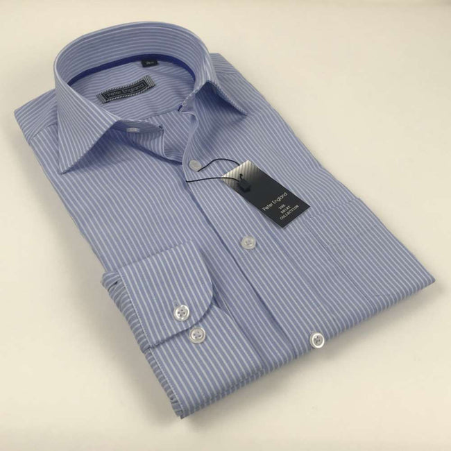 Peter England Mens Formal Shirt Blue Stripe - 15