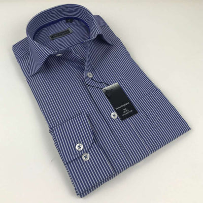 Peter England Mens Formal Shirt Navy Stripe - 15