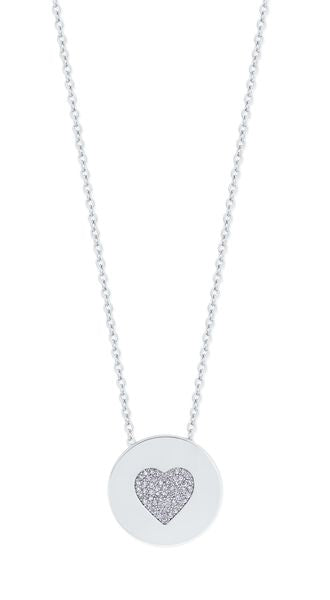 TIPPERARY CRYSTAL HEART PAVE COIN SILVER PENDANT 145849