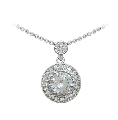 TIPPERARY CRYSTAL STERLING SILVER SIMPLE CZ PENDANT 156548