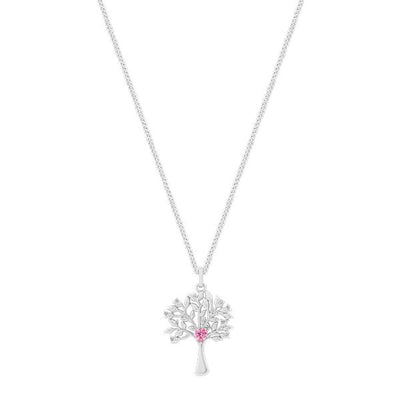 TIPPERARY CRYSTAL TREE OF LIFE & PINK HEART CZ SILVER PENDANT 156913