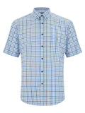 Drifters Short Sleeve Mans Shirt 14308 - Blue, m