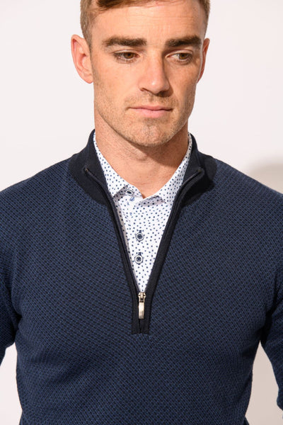 WHITE LABEL KNITWEAR 8300 1/4 ZIP-NAVY