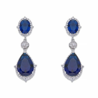 SAPHIRE CRYSTAL TEARDROP EARRINGS 3-73
