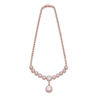 ROSE GOLD NECKLACE WITH CRYSTALS 302-9