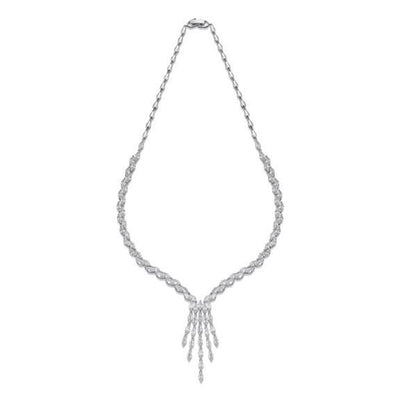 SILVER CRYSTAL NECKLACE304-4