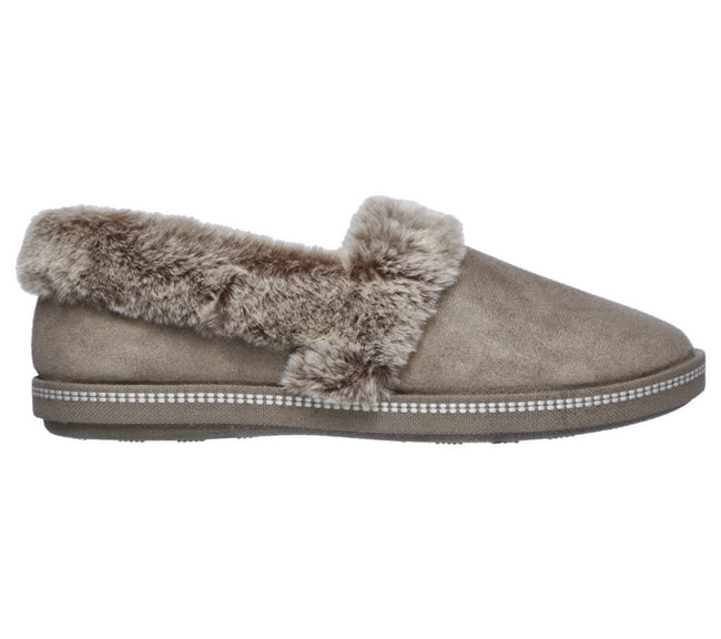 SKECHERS LADIES SLIPPER COSY CAMPFIRE-TAUPE