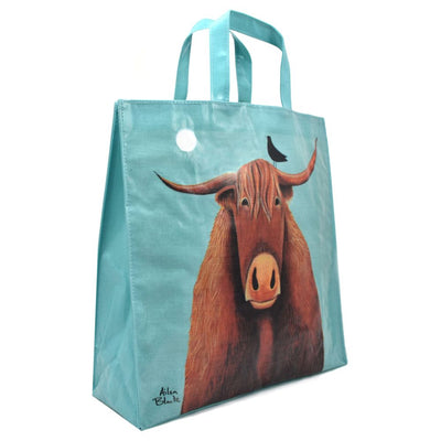 Ailsa Black Broon Coo PVC Medium Gusset Bag 655VBM