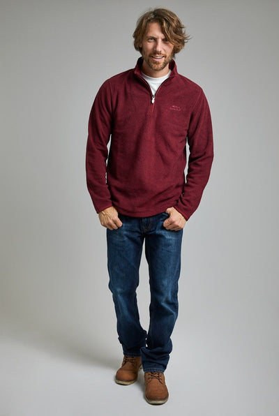 ERRILL 1/2 ZIP TEXTURED FLEECE 18759 / 19085-CHERRY