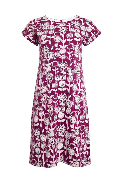 Tallahassee Organic Cotton Printed Day Dress 19127-BERRY