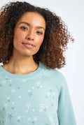 Angra Recycled Organic Embroidered Crew Neck Sweatshirt 19159-JADE